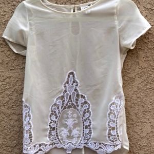 LA Hearts Pacsun White Sheer Blouse